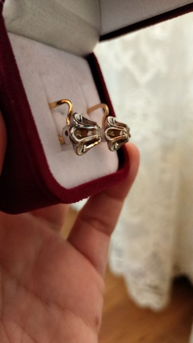 Советские серьги с бриллиантами 750 пробы