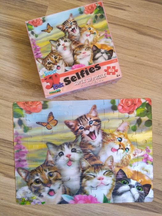 3D Релефен пъзел котета