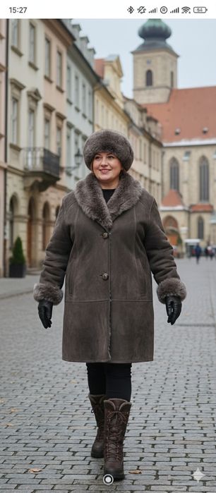 Cojoc dama piele, blana naturala mar. 46, XL