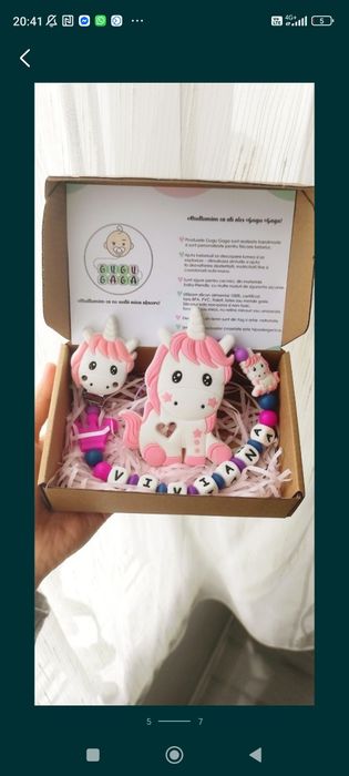 Lantisoare din silicon pentru suzetă personalizate cadou bebelusi