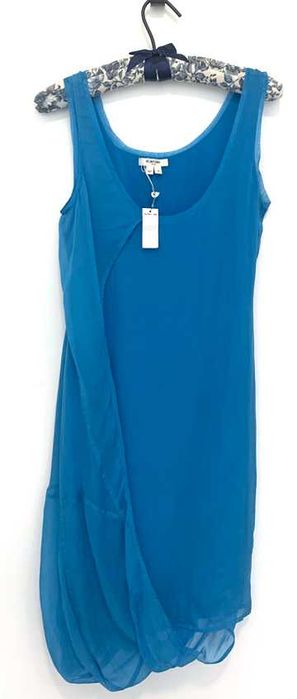 Helmut Lang Superba Rochie Chic Tunică Albastru Mătase Marime: 2XS