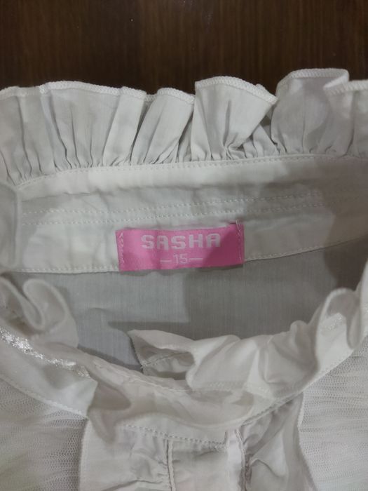 Белая блузка на девочку 7-8 лет