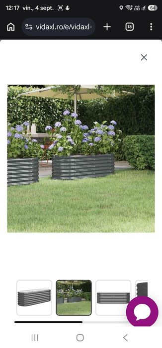 Strat înălţat grădină 114x40x36 cm oțel galvanizat