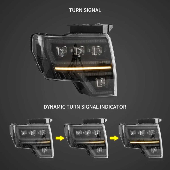 Комплект LED Matrix фарове с динамични мигачи за Ford F150 09 - 14