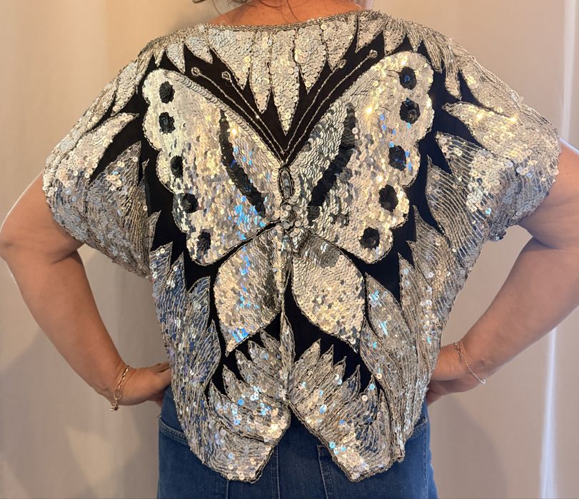 Bluza cu paiete 100% matase