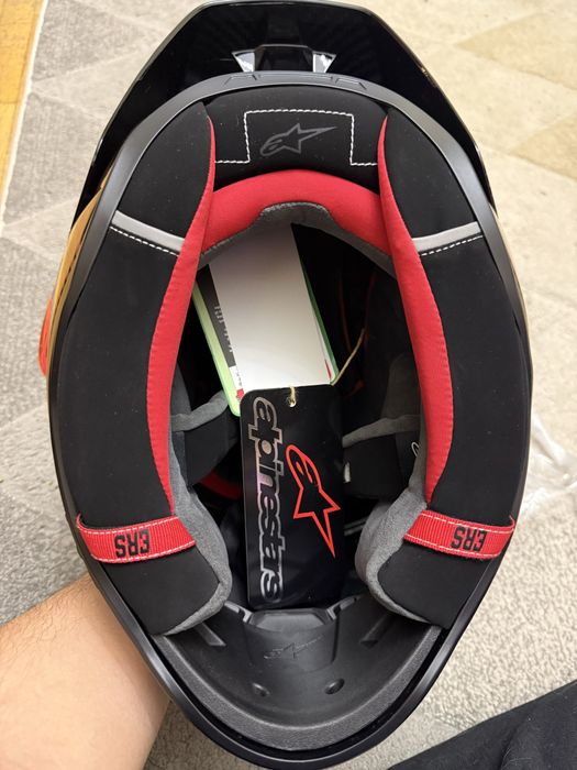 Карбонова Каска ALPINESTARS Supertech R10 Team Black/Carb/Red/White