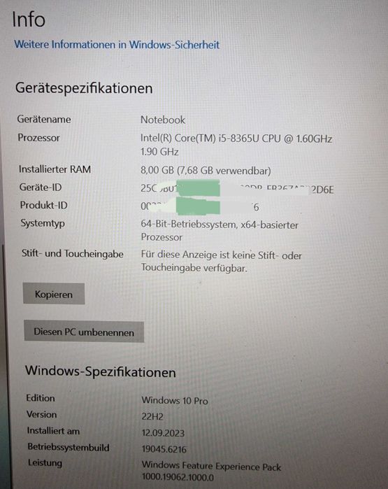 Laptop model 2020 Fujitsu 15,6" Lifebook E Series i5 Pro 8GB Ram 256GB