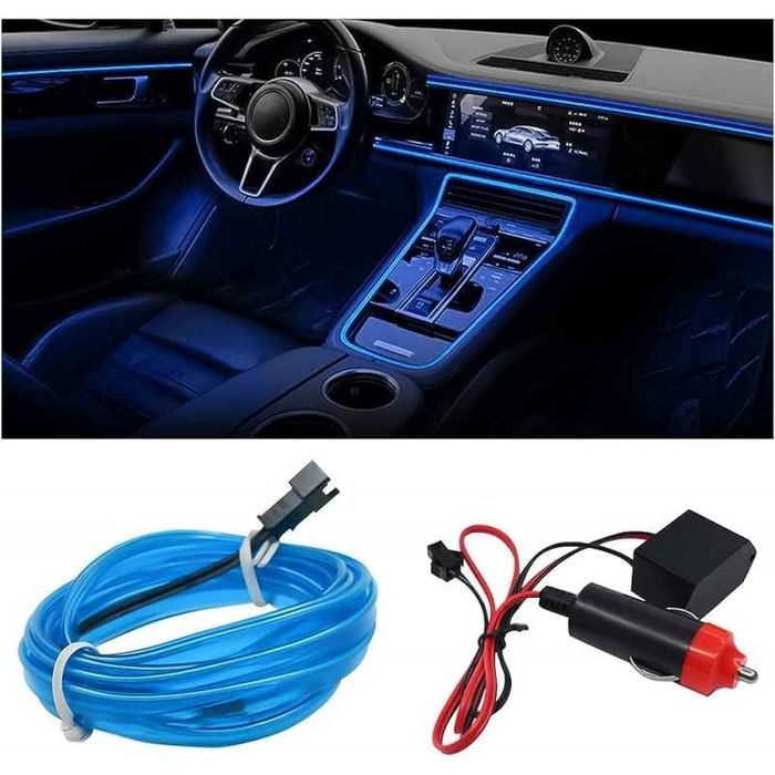 Интериорна LED лента за табло, синя светлина 12V - 2 метра.