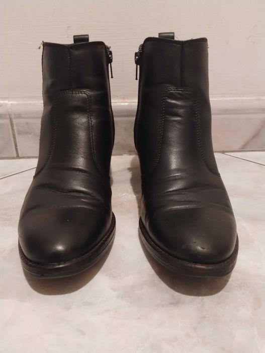 Ghete/botine cu toc, piele naturala, masura 38