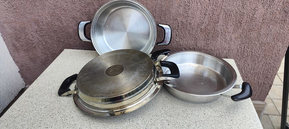 Tigaie inox cu fund dublu