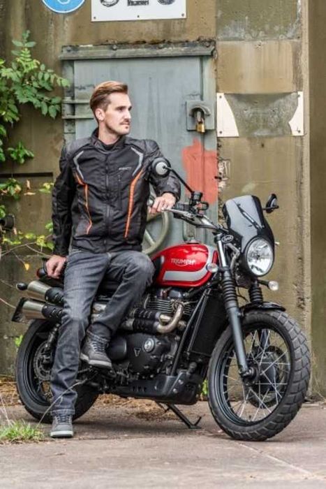 Geaca Moto Noua impermeabila GRAND CANYON Malibu Negru-Portocaliu