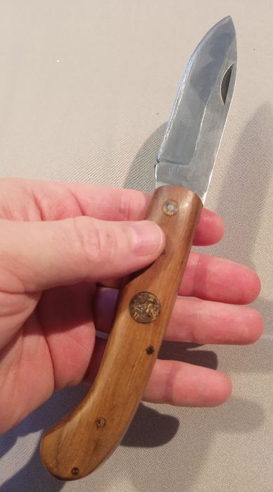 Cutit/briceag nemtesc cu logo vanatoare/pescuit, unicat, teaca piele