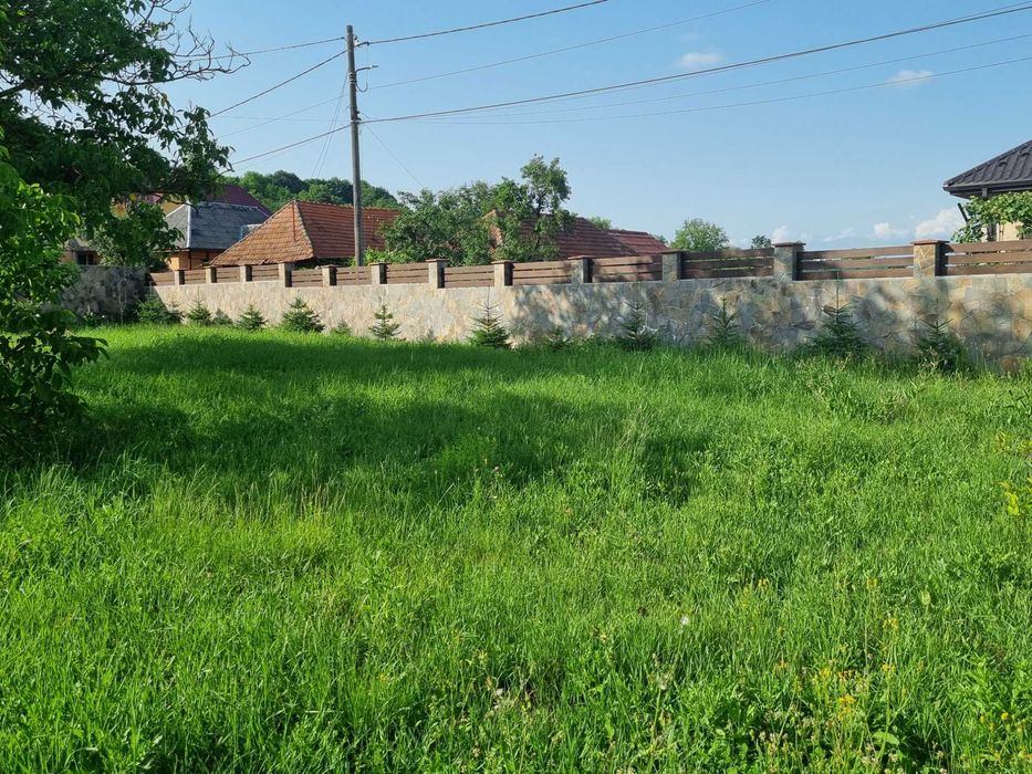 Teren împrejmuit cu gard placat cu piatră naturală  11 arii la