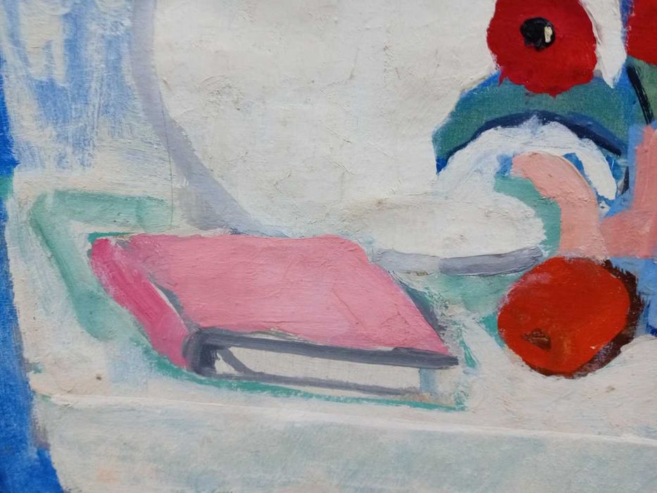 Tablou vechi - ulcior cu maci - semnat C. Piliuta