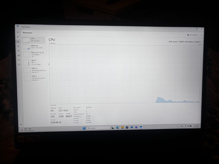 Laptop Acer nitro 5 RTX3060
