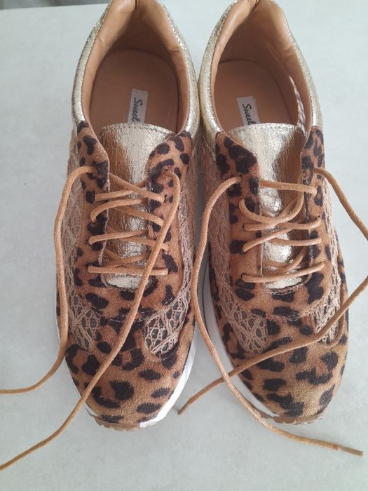 Дамски сникърси  тигрови 37 номер маркови обувки кафяви