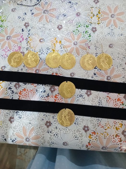 Vand monede placate cu aur de 24k Frank Iosif 4 ducat 1915 1la1