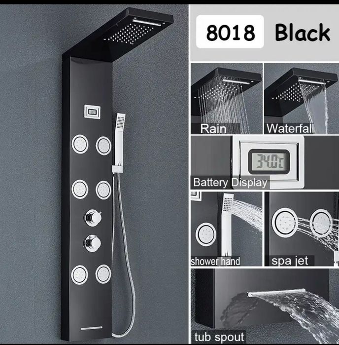 Хидромасажни душ панели от неръждаема стомана