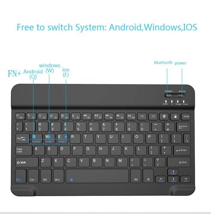 телефона, клавиатуры на Android, перезаряжаемая совместимая с IOS /Wi