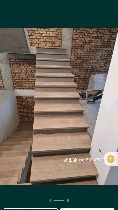 Лестница керамогранита, резка г - образки