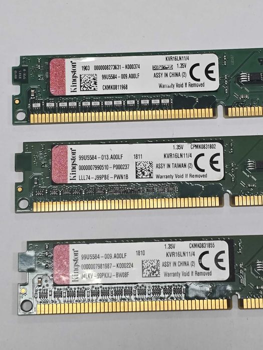 Memorie RAM desktop Kingston ValueRAM 4GB DDR3 1600MHz KVR16LN11/4