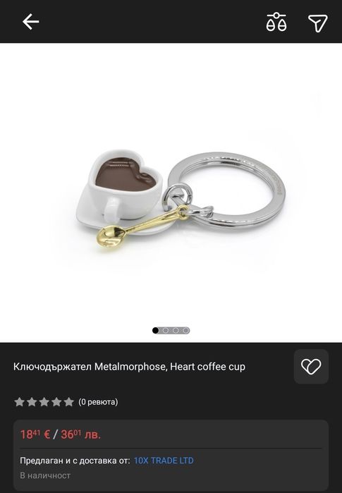 Перфектен за подарък! Ключодържател Metalmorphose кафе