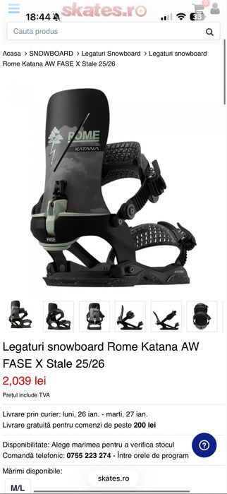 Snowboard Rome Stale Fish 157 + Katana Stale Fase