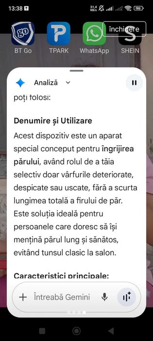 Aparat de îndepărtare a firelo despicate