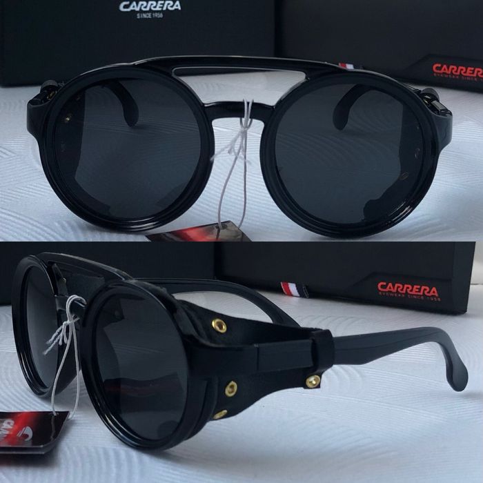 Мъжки слънчеви очила кръгли carrera 3 цвята черни сини жълти