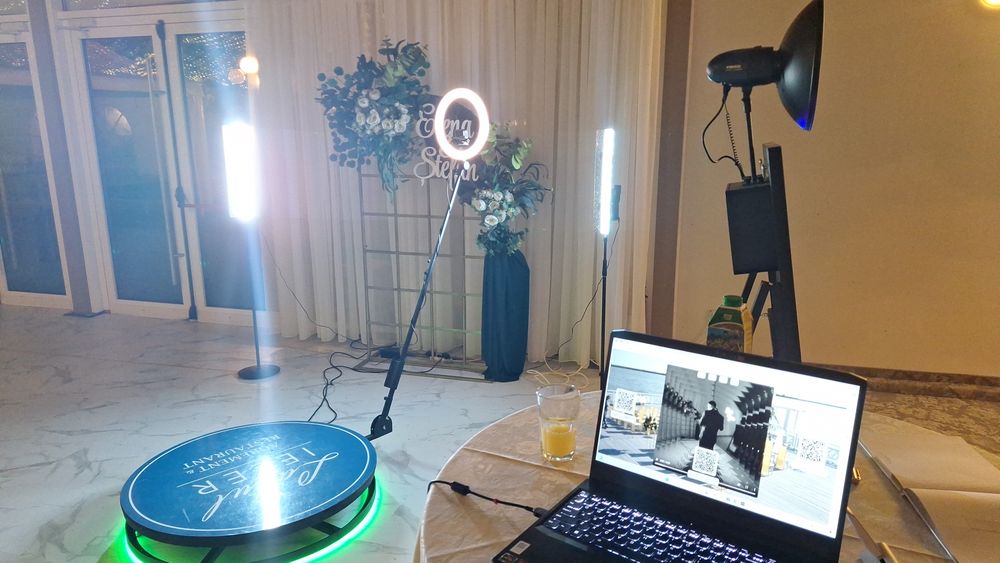 Cabină Foto + Platformă 360 + Pistoale CO2 Evenimente Nuntă Botez Majorat