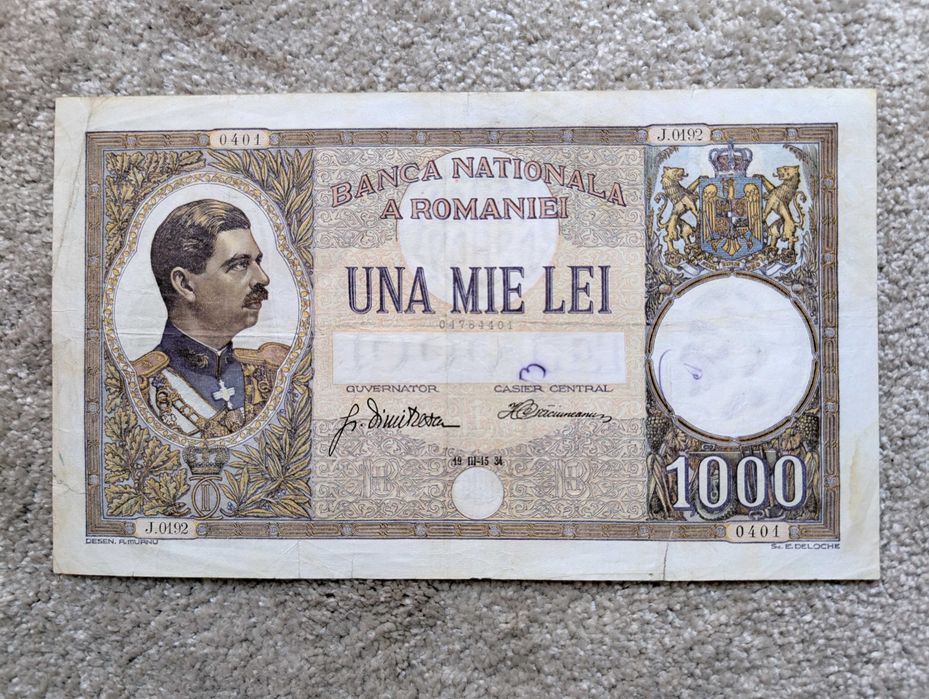 Bancnota Romania 1000 lei 1934