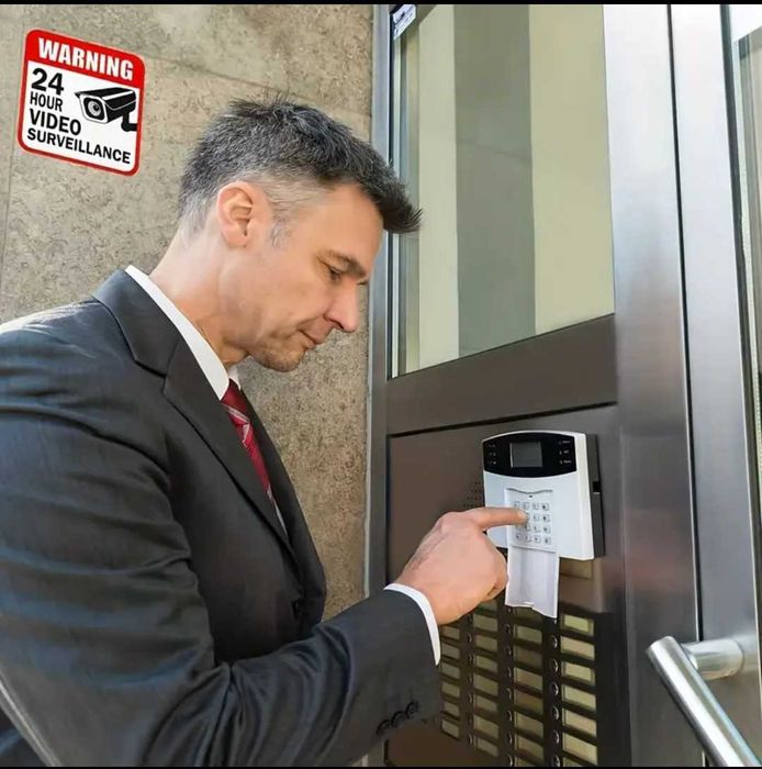 Метална табела Внимание!Гараж!Не паркирай! и стикери за видеонаблюдение