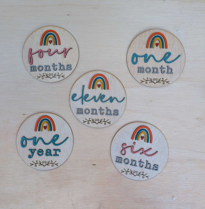 Set plăcuțe „Baby Milestones" din lemn