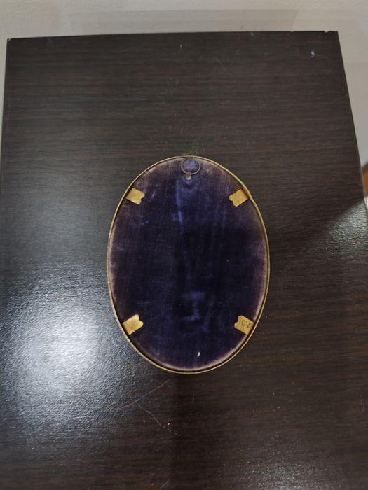 Винтидж овално пано с цветя, мини картина, ретро декорация