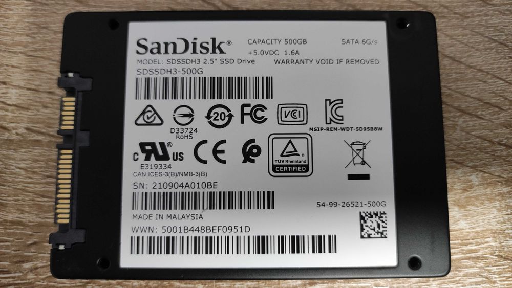 SSD 500GB SanDisk 2.5” SATA