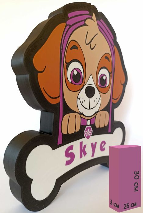 Нощна лампа за деца с любим герой от Пес Патрул (PAW Patrol)Skye/Скай