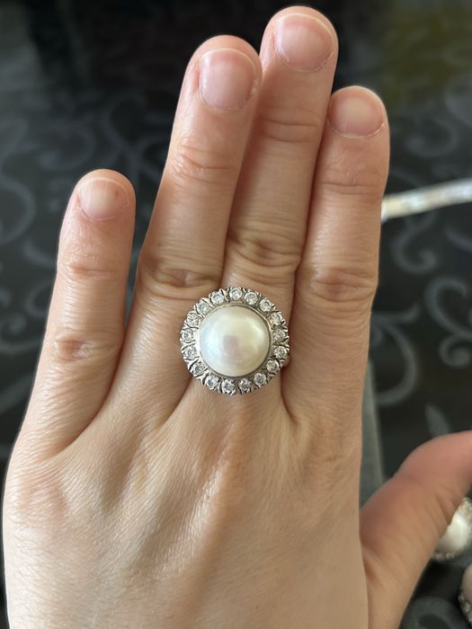 Серьги и кольцо серебро 925 и жемчуг