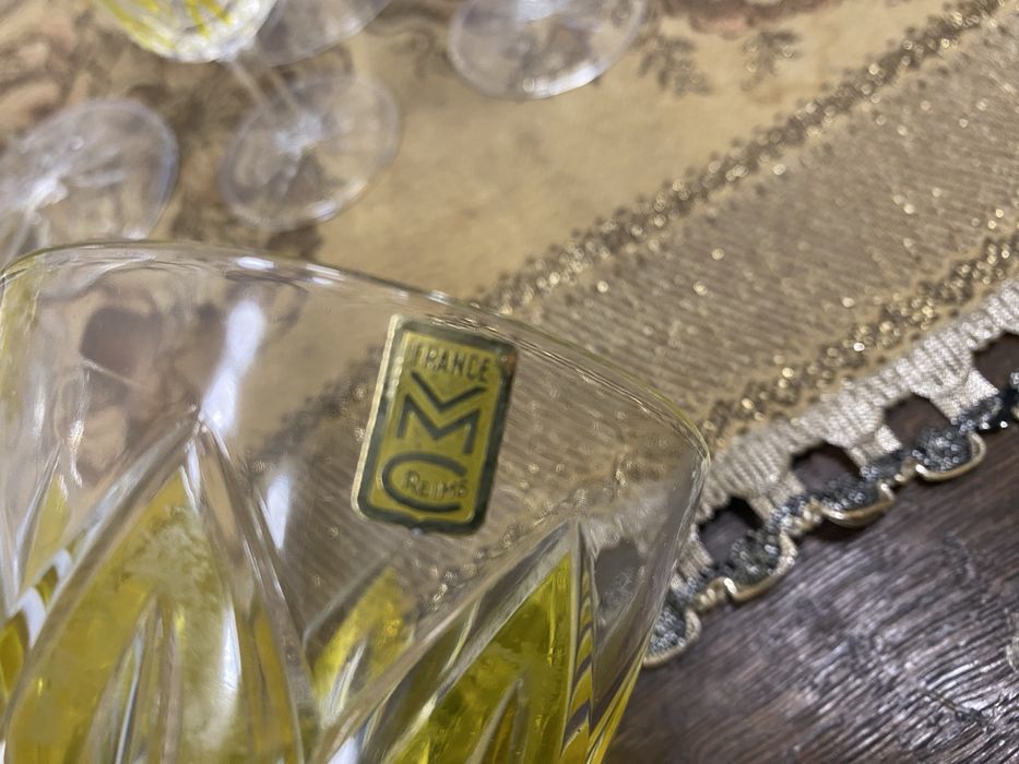 Немски кристални чаши цветно стъкло