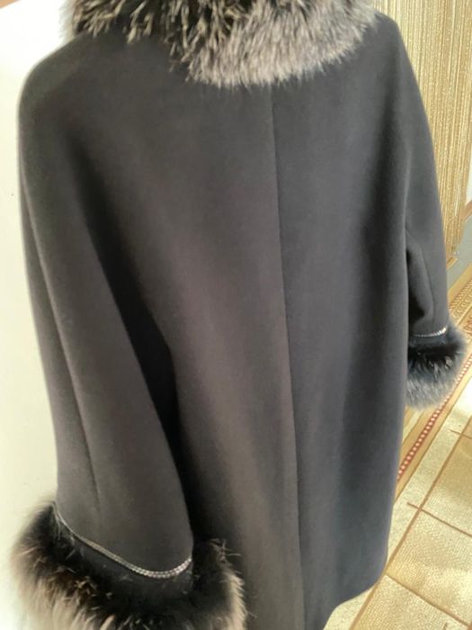 Пальто женское кашемир мех