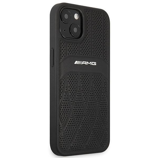 Amg amhcp13mosdbk iphone 13 / 14 / 15 6.1" black hardcase with leather