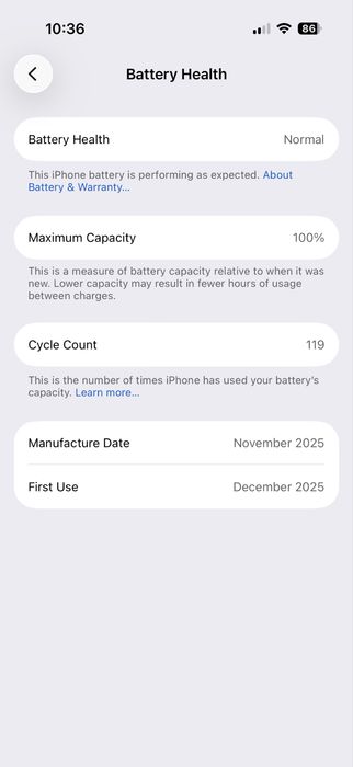 Iphone 17 pro baterie 100%