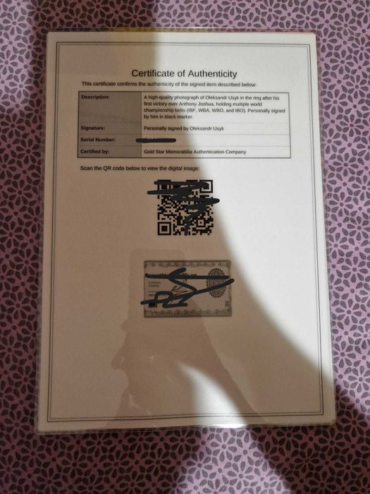 Oleksandr Usyk Mike Tyson memorabilia semnat autograf USYK box boxing