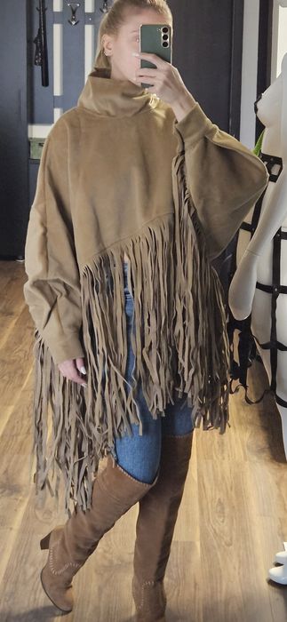 Capa, Poncho, Trenci, Franjuri, Piele, Blana, Ecologica, Maro, Dama