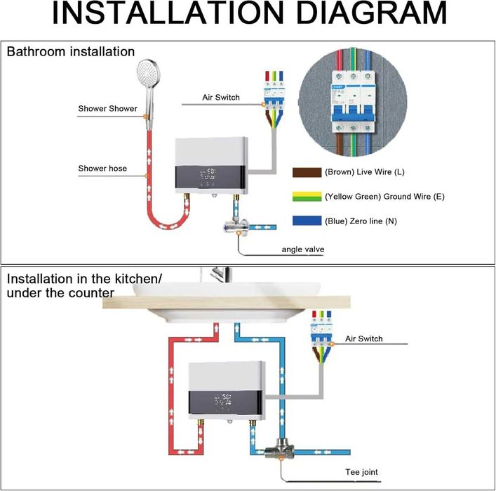 Boiler Instant Electric EUNEWR 6000W - Telecomanda - Clasa A