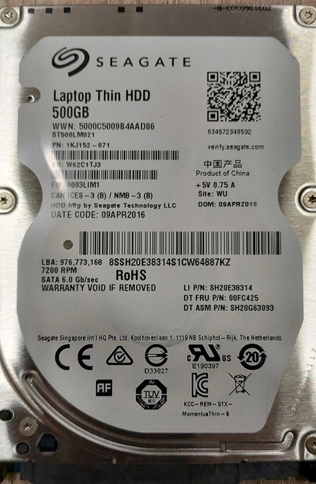 Жесткие диски 500гб (SEAGATE). For laptops and monoblocks.