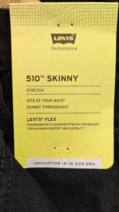 Джинсы Levi's 510, оригинал США, чёрные, W28 L29