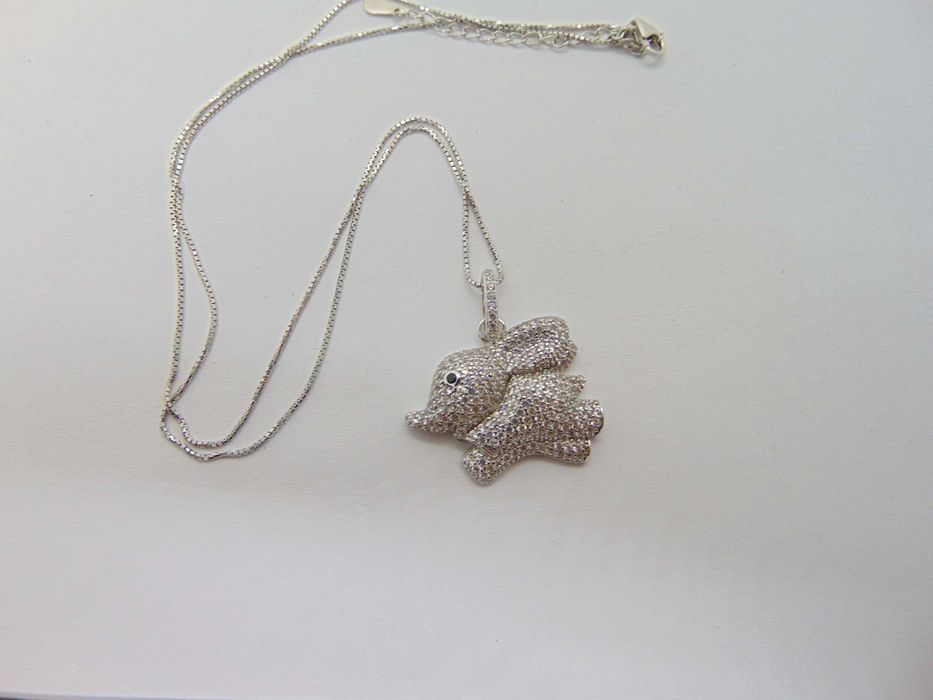 Lant si pandantiv iepuras din argint