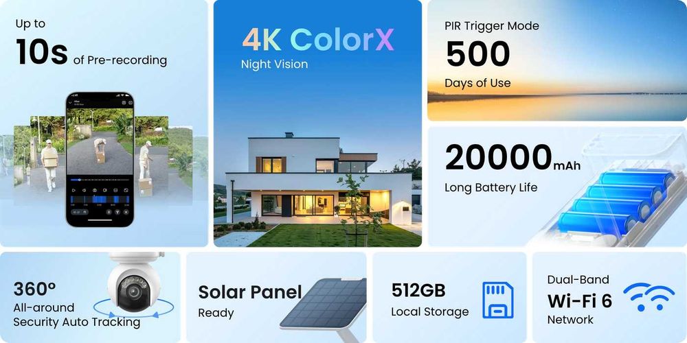 Reolink Altas PT Ultra 4к камера с батерия 20000mah