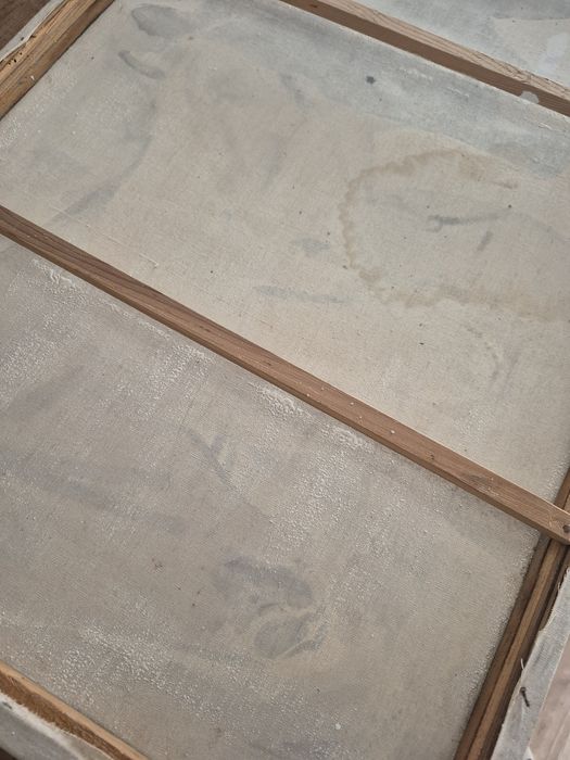 Стара маслена картина „Коне“ – автентично платно (61x42 см)
​Описание: