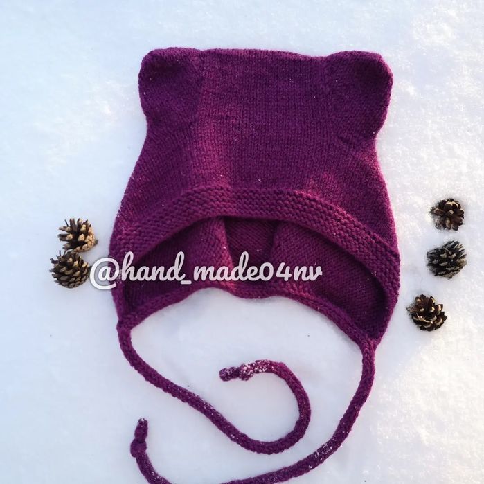 Вязаный чепчик "Мишка"